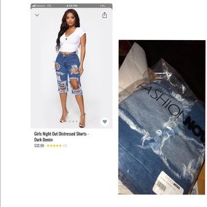 Girls night out distressed shorts